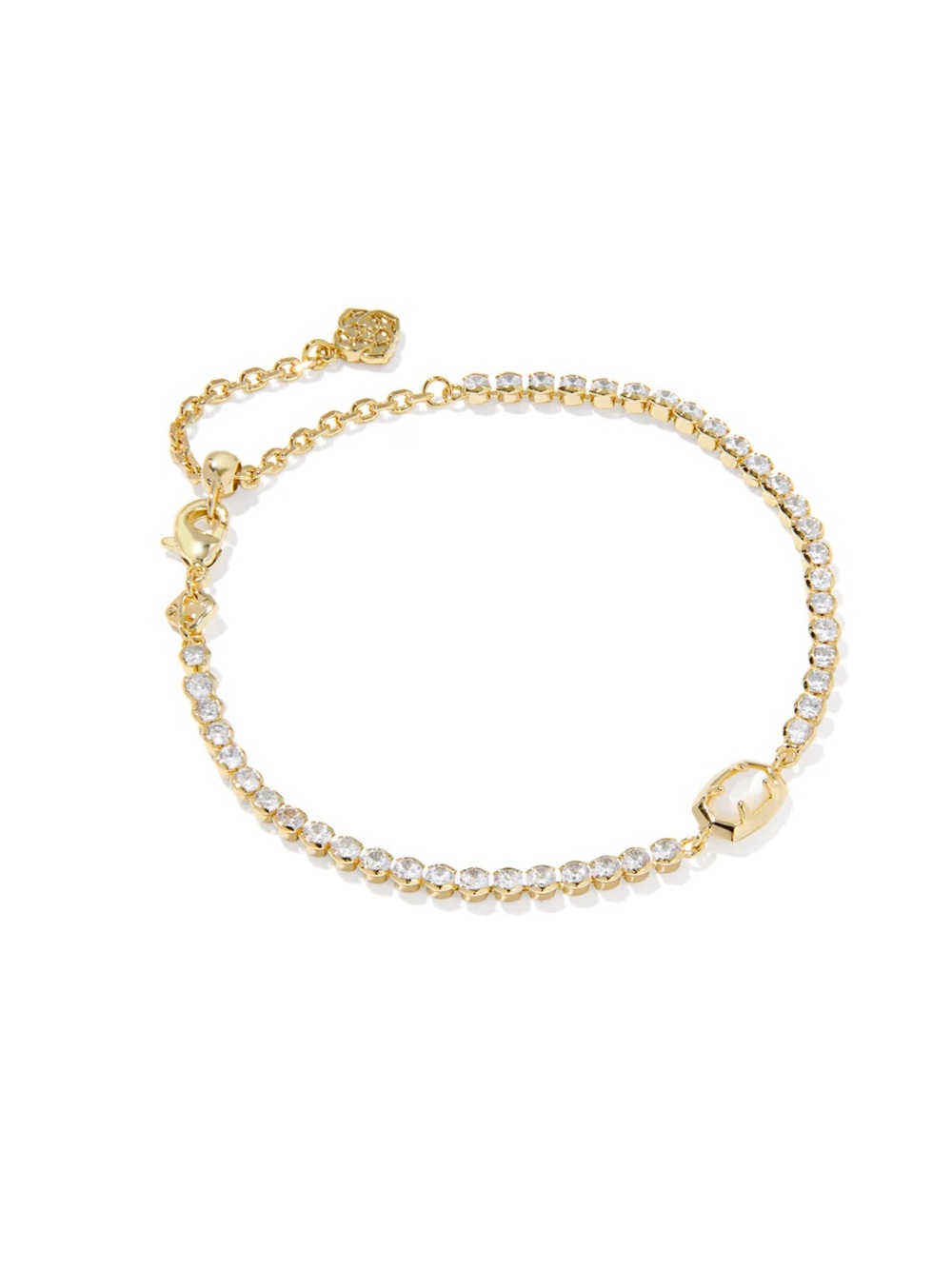 Kendra Scott Gold and Clear Crystal Tennis Bracelet